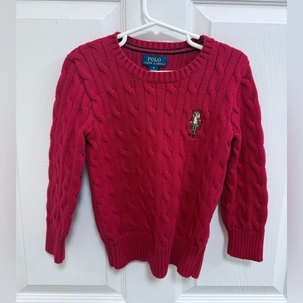 Polo by Ralph Lauren Kids Vibrant Red Knit Pullover, Size 4